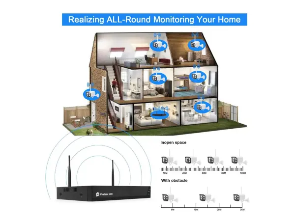 bezdratovy 8 kamerovy set wifi tuya wtu8-034b, 3mpx, cz menu