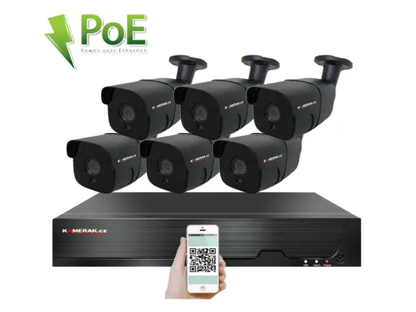 poe ip 6 kamerovy set xm-607b 4mpx, cz menu