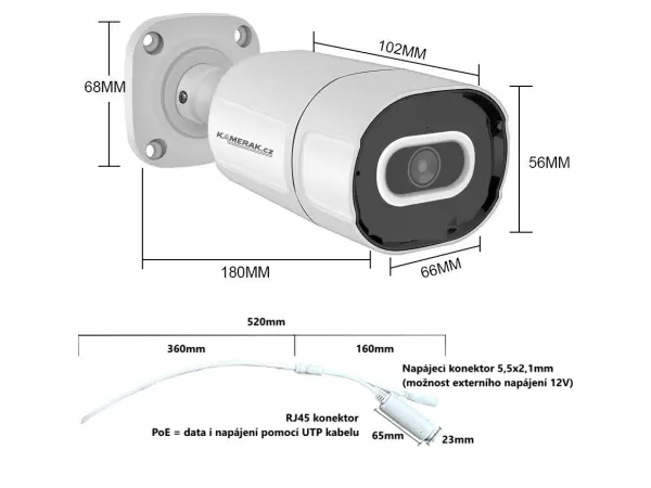 poe ip 6 kamerovy set xm-608b 4mpx, cz menu