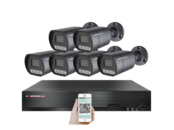 poe ip 6 kamerovy set xm-610b 4mpx, mikrofon, cz menu