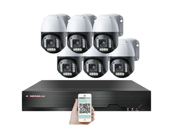 poe ip 6 kamerovy set xm-ptz-621b 5xzoom 4mpx, cz menu