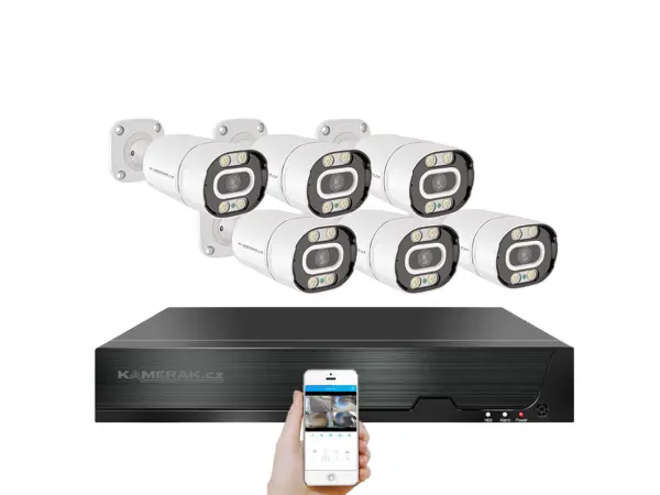 4k poe ip 6 kamerovy set xm-603d 8mpx, cz menu