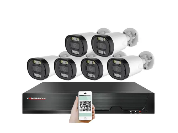 4k poe ip 6 kamerovy set xm-613d 8mpx, cz menu