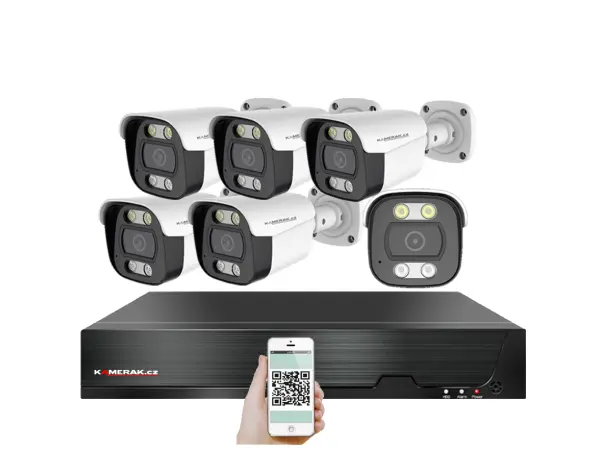 4k poe ip 6 kamerovy set xm-614d 8mpx, mikrofon, cz menu