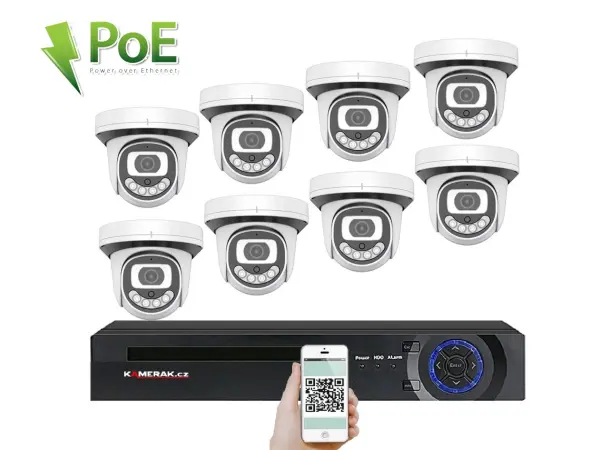 poe ip 8 kamerovy set xm-812a 3mpx, cz menu