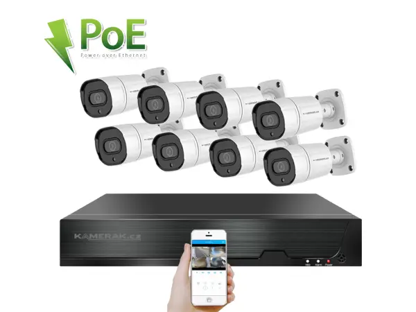 poe ip 8 kamerovy set xm-808b 4mpx, cz menu