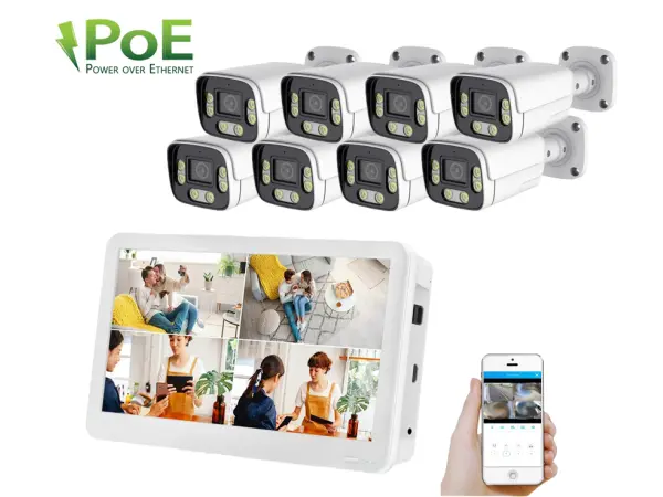 poe ip 8 kamerovy set xm-856b 4mpx s lcd 12", cz menu