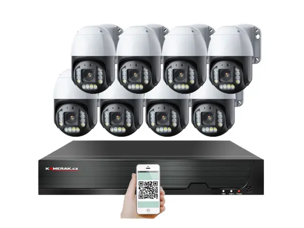 4k poe ip 8 kamerovy set xm-ptz-820d, 8mpx, cz menu