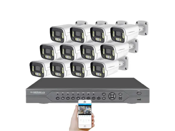 poe ip 12 kamerovy set xm-1206b 4mpx, cz menu