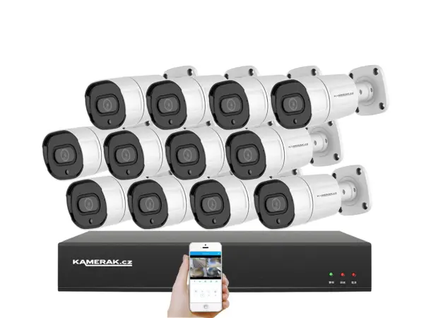 poe ip 12 kamerovy set xm-1208b 4mpx, cz menu