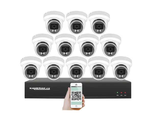 poe ip 12 kamerovy set xm-1209b 4mpx, cz menu