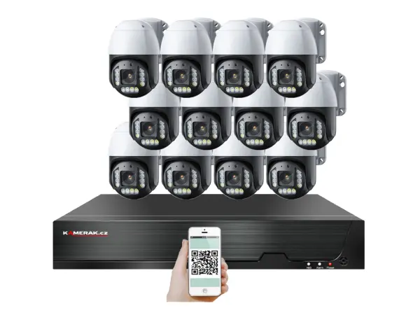 poe ip 12 kamerovy set xm-ptz-1220b 4mpx, cz menu