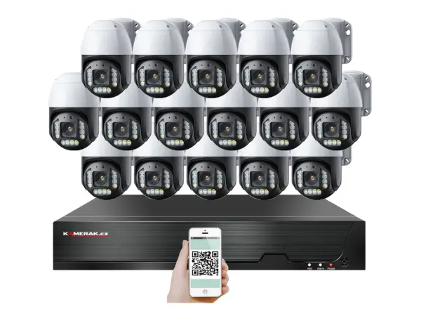 poe ip 16 kamerovy set xm-ptz-1621b 5xzoom 4mpx, cz menu