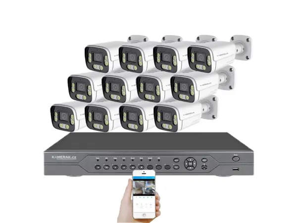 4k poe ip 12 kamerovy set xm-1206d 8mpx, cz menu