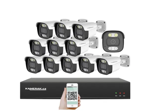 4k poe ip 12 kamerovy set  xm-1214d 8mpx, mikrofon, cz menu