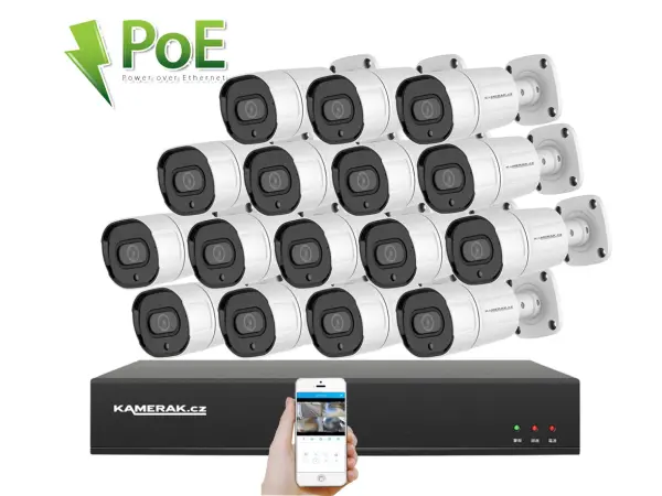 poe ip 16 kamerovy set xm-1608b 4mpx, cz menu