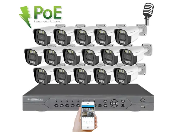 poe ip 16 kamerovy set xm-1614b 4mpx, cz menu