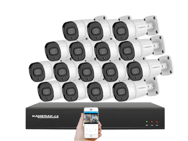 4k poe ip 16 kamerovy set xm-1608d 8mpx, cz menu