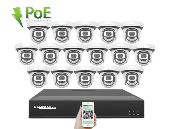 4k poe ip 16 kamerovy set xm-1612d 8mpx, cz menu