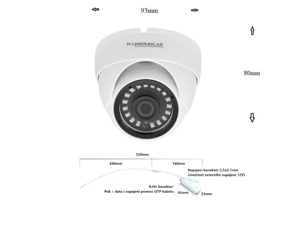 poe ip kamera xm-02b 4mpx, kovova