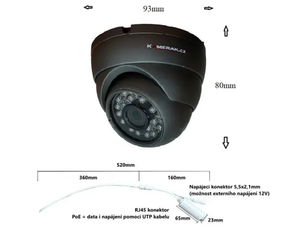 poe ip kamera xm-11b 4mpx dome seda