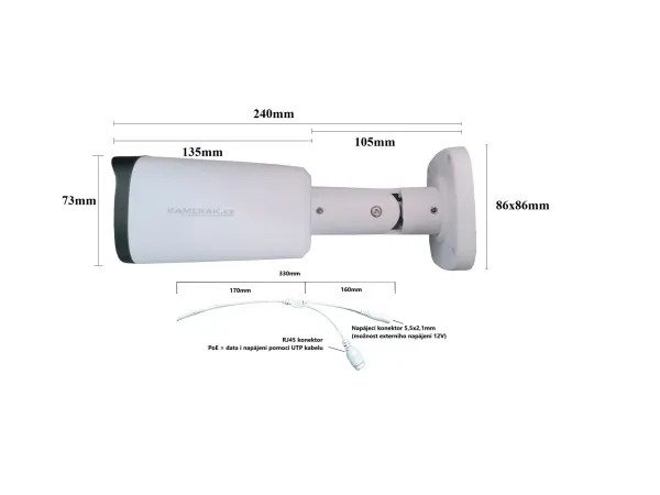 poe ip kamera xm-19c 6mpx 2,7-13,5mm 5x opticky zoom