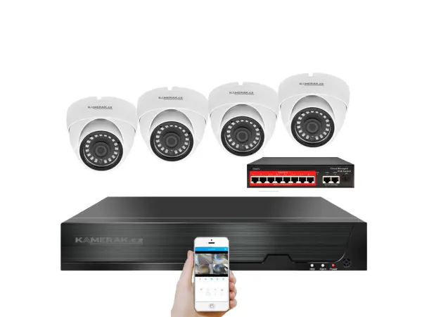 ip 4 kamerovy set  s externim poe xm-402b-ext. 4mpx, cz menu