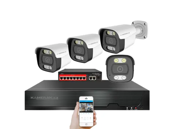 ip 4 kamerovy set  s externim poe xm-414b-ext. 4mpx, cz menu