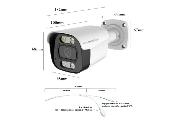 ip 4 kamerovy set  s externim poe xm-414b-ext. 4mpx, cz menu