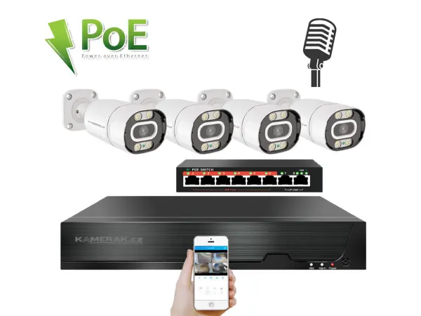 ip 4 kamerovy set  s externim poe xm-403d-ext. 8mpx, cz menu