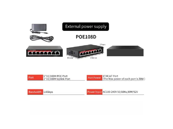 ip 6 kamerovy set s externim poe xm-610b-ext. 4mpx, cz menu