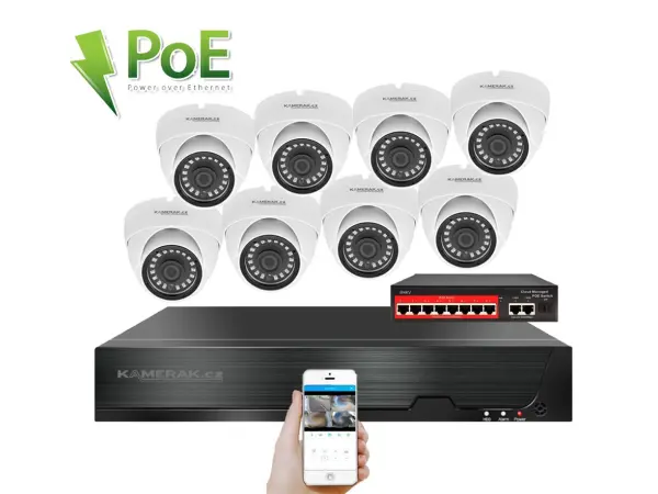 ip 8 kamerovy set s externim poe xm-802b-ext. 4mpx, cz menu