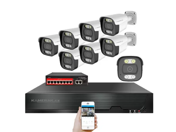 ip 8 kamerovy set s externim poe xm-814b-ext. 4mpx, cz menu