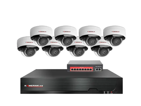4k ip 8 kamerovy set s externim poe xm-805d-ext. 8mpx, cz menu