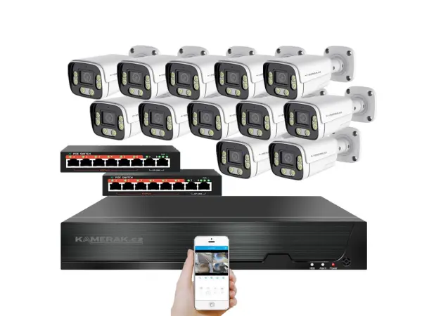 ip 12 kamerovy set s externim poe xm-1206b-ext. 4mpx, mikrofon, cz menu