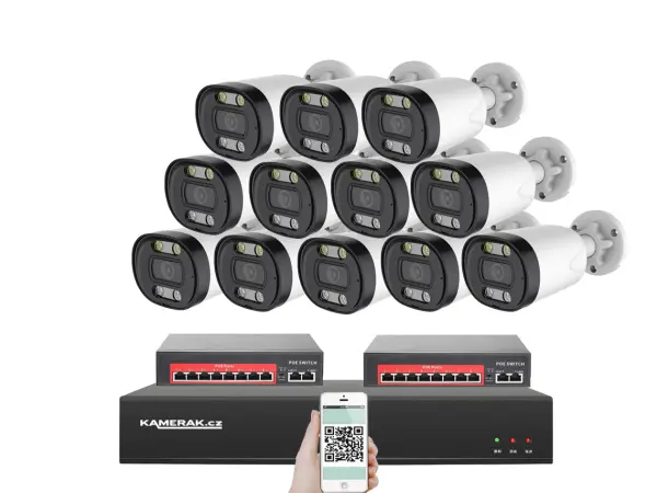 ip 12 kamerovy set s externim poe xm-1213b-ext. 4mpx, cz menu