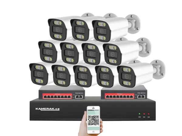 ip 12 kamerovy set s externim poe xm-1214b-ext. 4mpx, cz menu