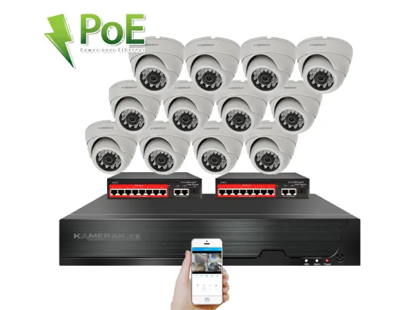4k ip 12 kamerovy set s externim poe xm-1202d-ext. 8mpx, cz menu