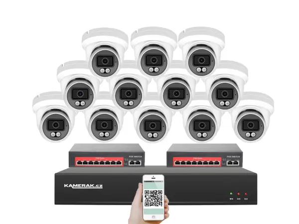 4k ip 12 kamerovy set s externim poe xm-1209d-ext. 8mpx, cz menu