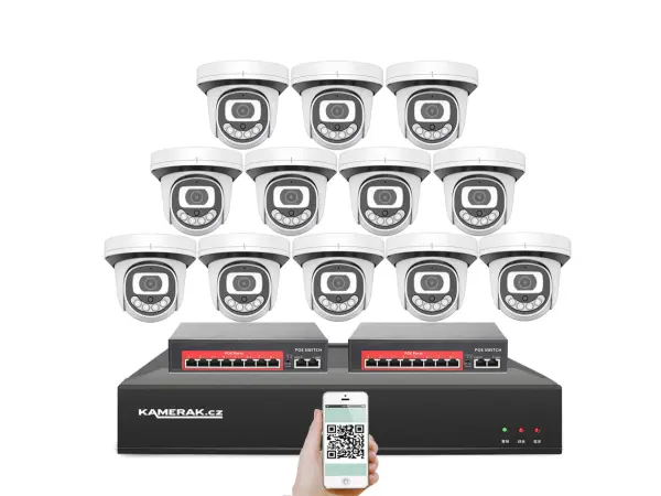 4k ip 12 kamerovy set s externim poe xm-1212d-ext. 8mpx, cz menu