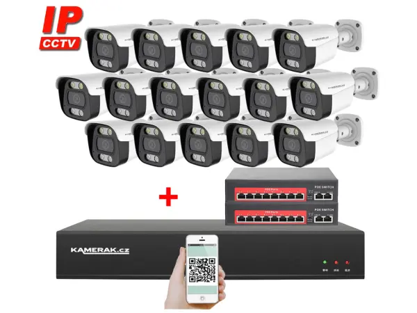 ip 12 kamerovy set s externim poe xm-1214d-ext. 8mpx, mikrofon, cz menu