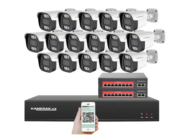 ip 12 kamerovy set s externim poe xm-1214d-ext. 8mpx, mikrofon, cz menu