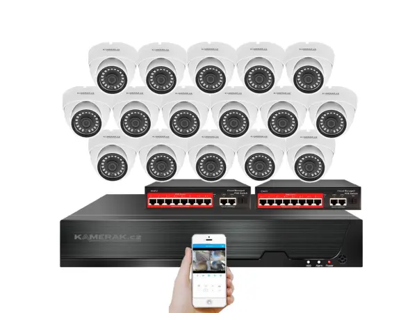 ip 16 kamerovy set s externim poe xm-1602b-ext. 4mpx, cz menu