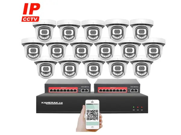 ip 16 kamerovy set  s externim poe xm-1612b-ext. 4mpx, cz menu