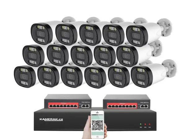 ip 16 kamerovy set s externim poe xm-1613b-ext. 4mpx, cz menu