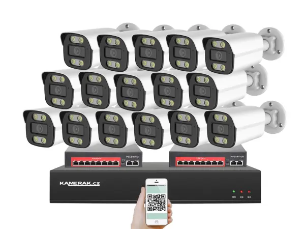 ip 16 kamerovy set s externim poe xm-1614b-ext. 4mpx, cz menu