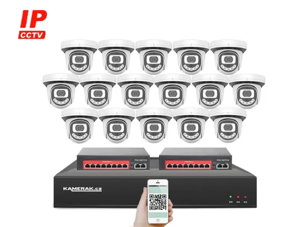 4k ip 16 kamerovy set s externim poe xm-1612d-ext. 8mpx, cz menu