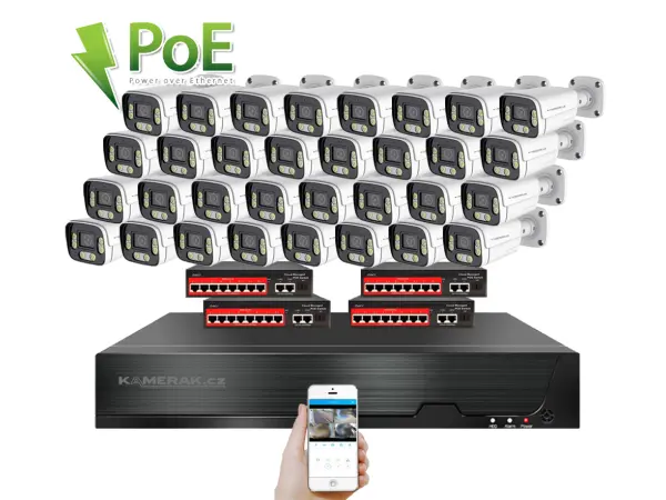 ip 32 kamerovy set s externim poe xm-3206b-ext. 4mpx, cz menu