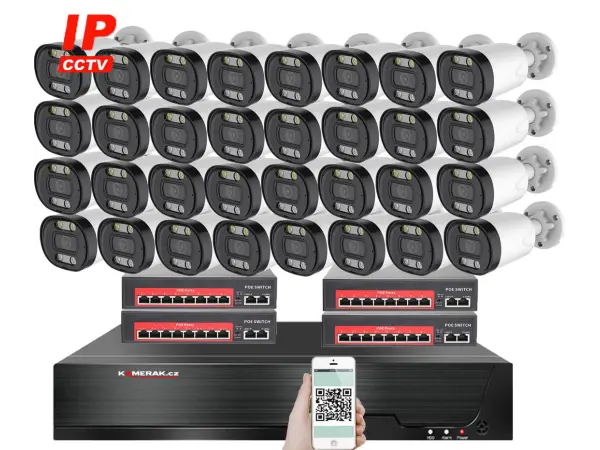 ip 32 kamerovy set s externim poe xm-3213b-ext. 4mpx, cz menu