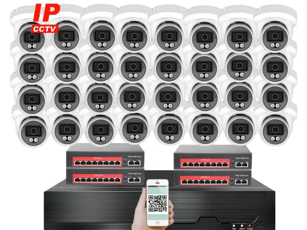 4k ip 32 kamerovy set s externim poe xm-3209d-ext. 8mpx, cz menu